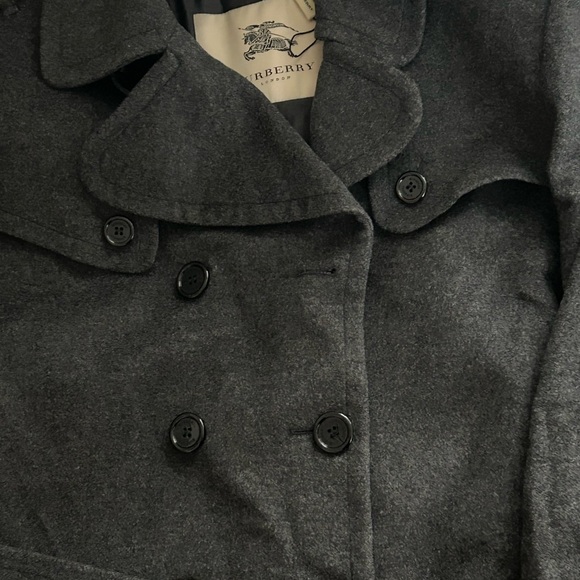 Burberry Gray Long Peacoat (Size 12) - Picture 7 of 8